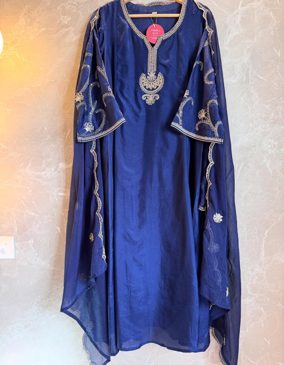 💙 Royal Azure Grace – Premium Gown Style 3 Piece 💙কোড-A4