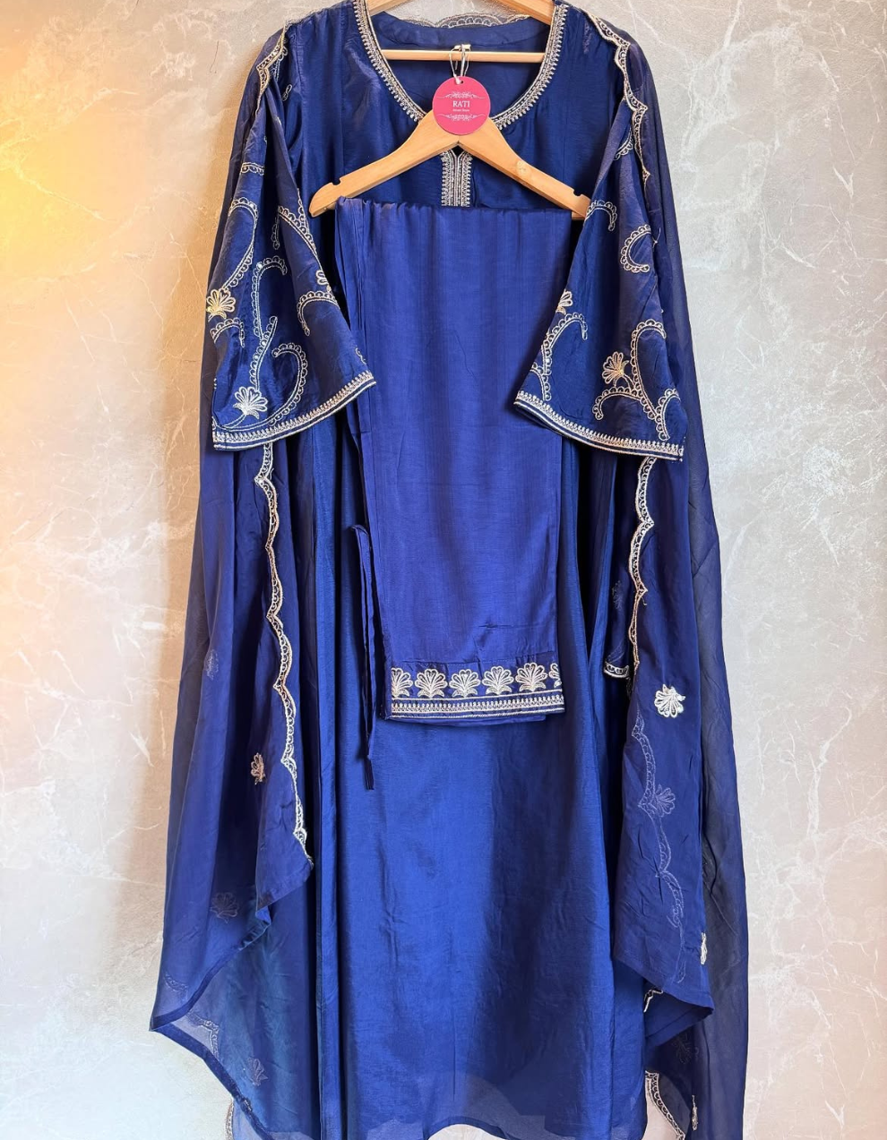 💙 Royal Azure Grace – Premium Gown Style 3 Piece 💙কোড-A4