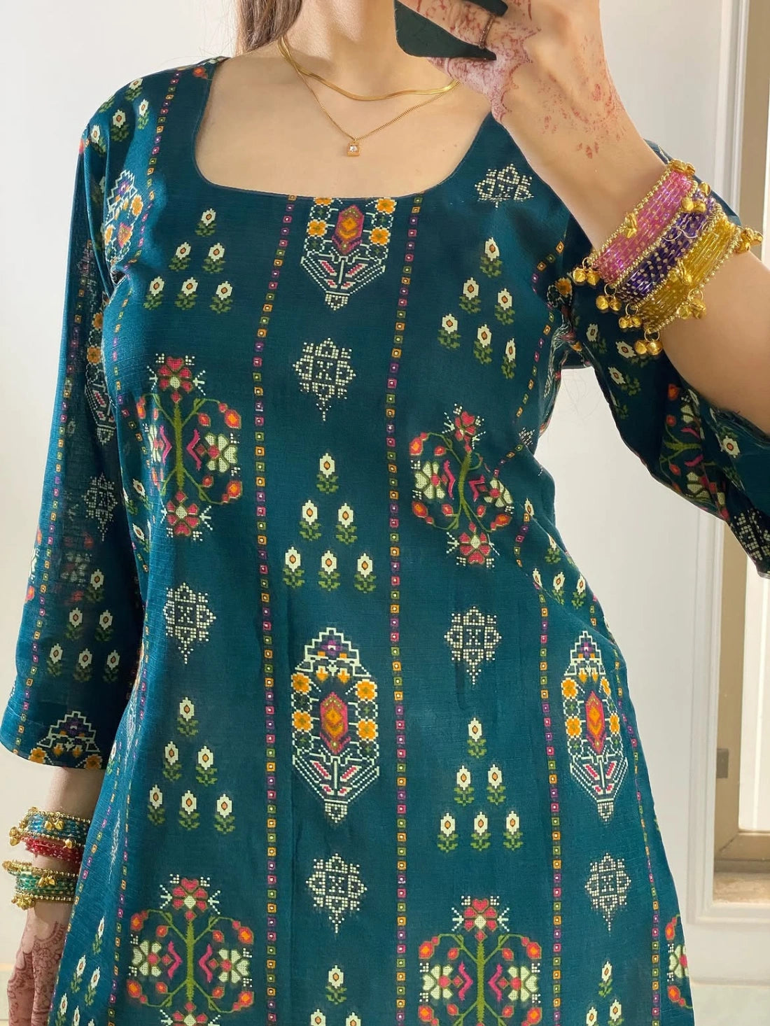 Emerald Farsi Grace – Premium Soft Silk 2-Piece কোড-A2