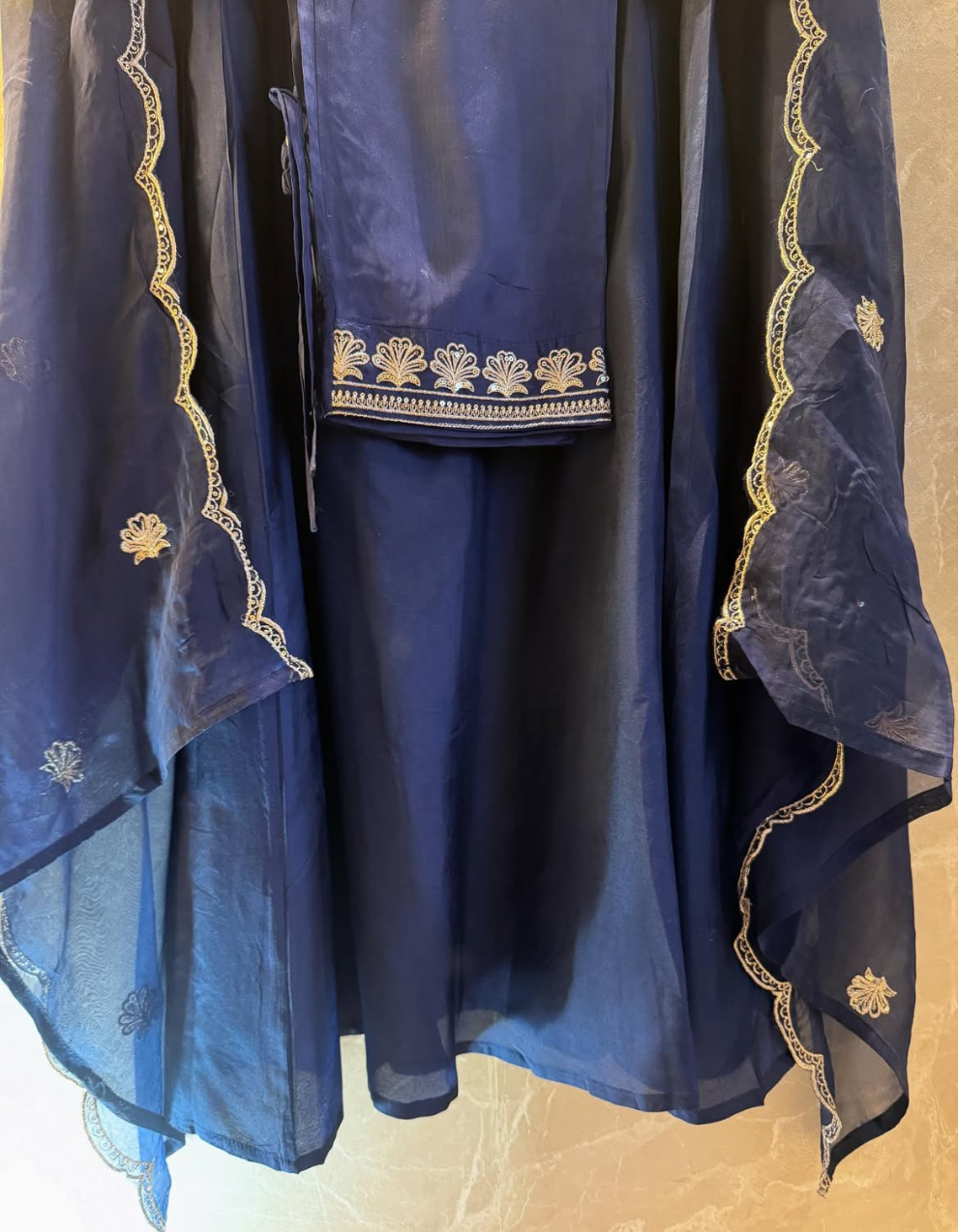 💙 Royal Azure Grace – Premium Gown Style 3 Piece 💙কোড-A4