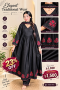 Noir Blossom — Premium Embroidered 3-Piece