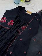 Noir Blossom — Premium Embroidered 3-Piece কোড-G1