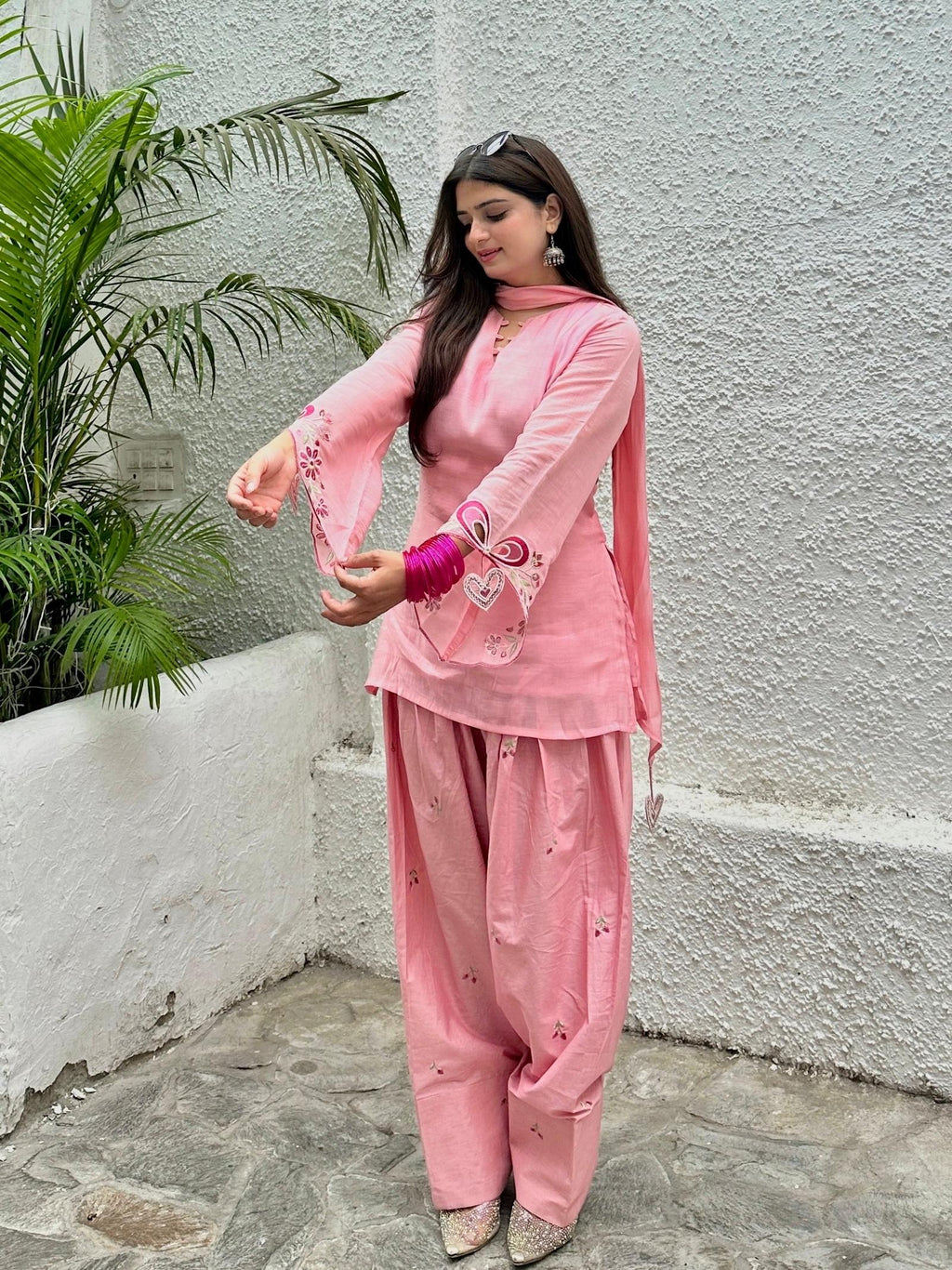 Heart Pink Farsi Salwar Set কোড-A2