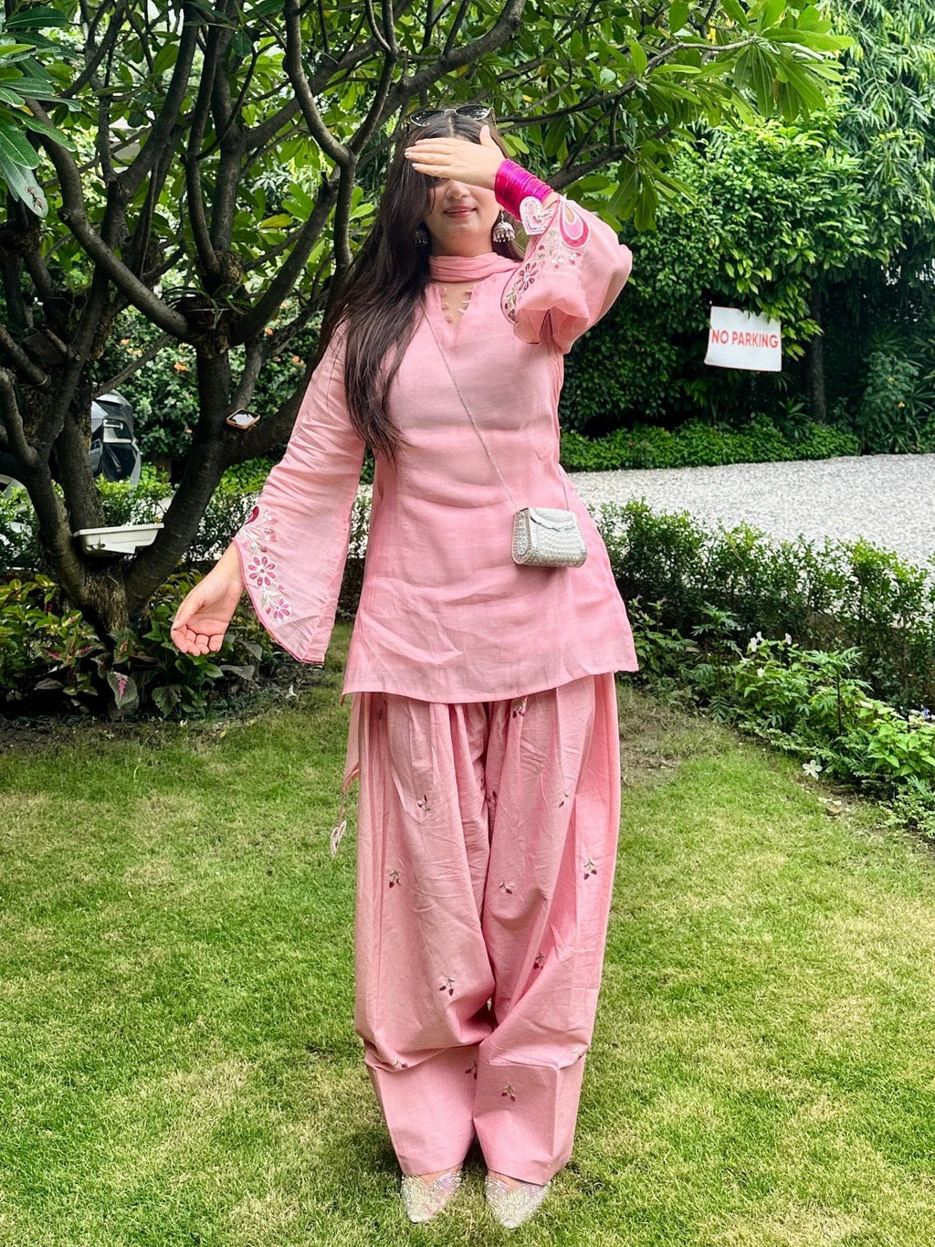 Heart Pink Farsi Salwar Set কোড-A2