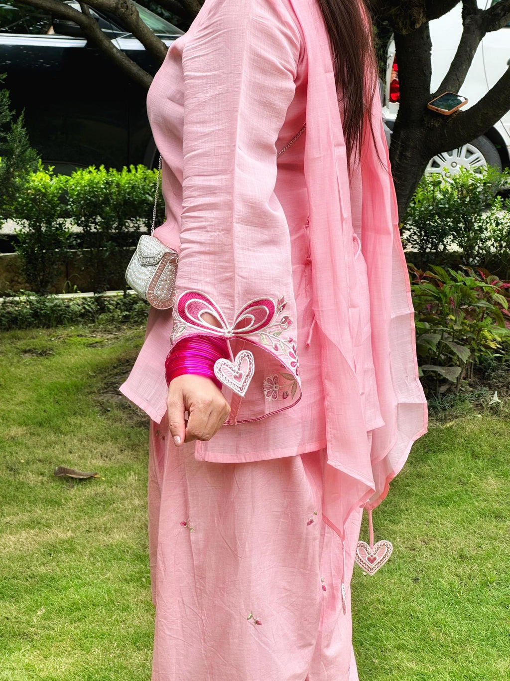 Heart Pink Farsi Salwar Set কোড-A2
